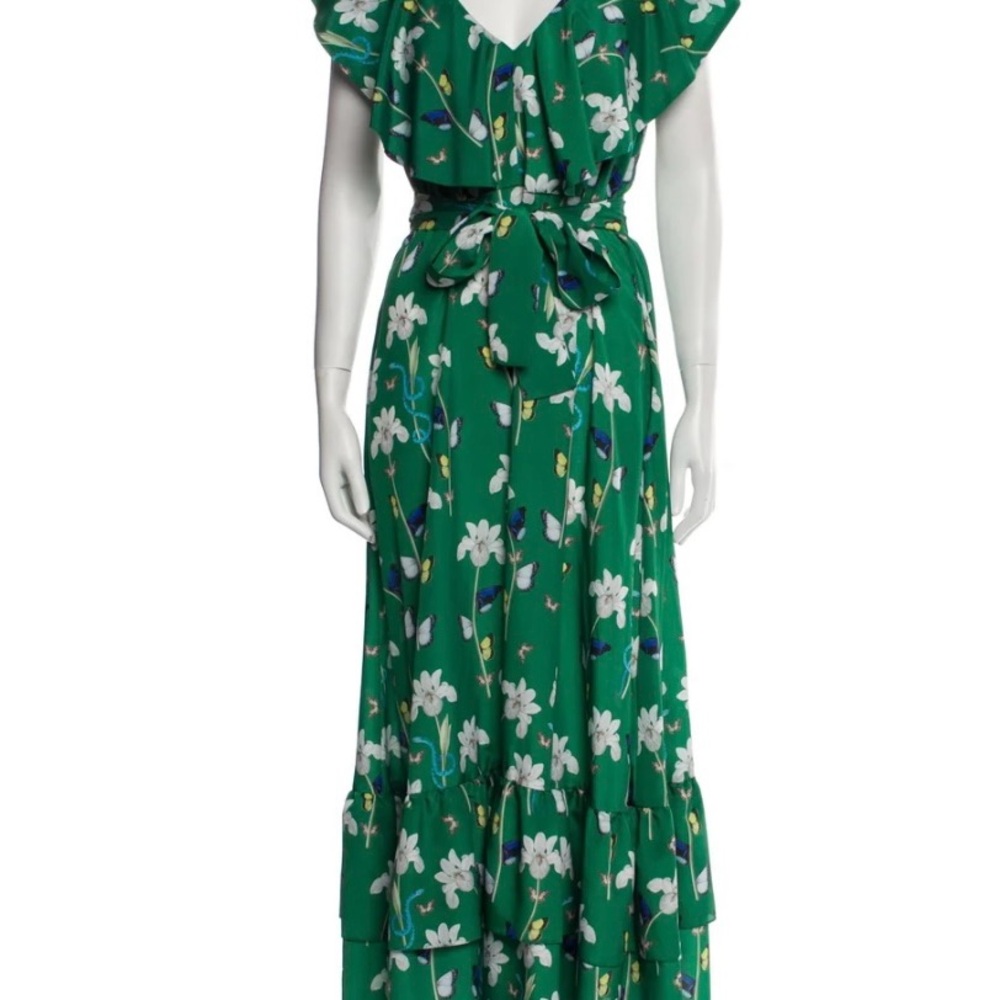 Borgo De Nor Floral Green Maxi Dress 10